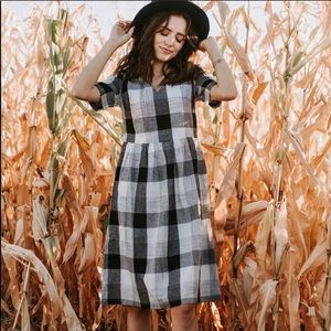 Piper and scoot modest plaid gingham dress
